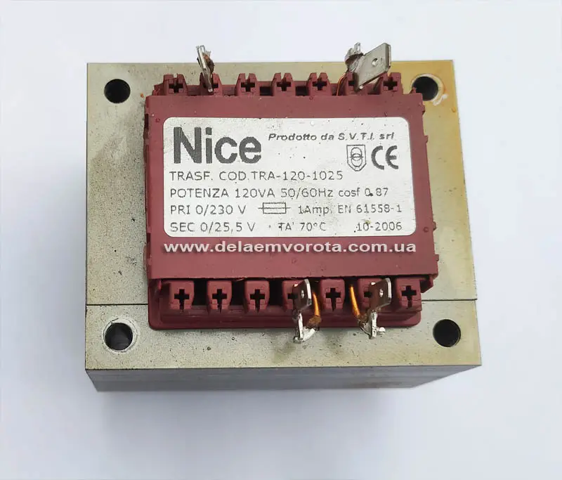 Трансформатор TRA120.1025 для привода откатных ворот NICE ROBUS-350 (RD-400)
